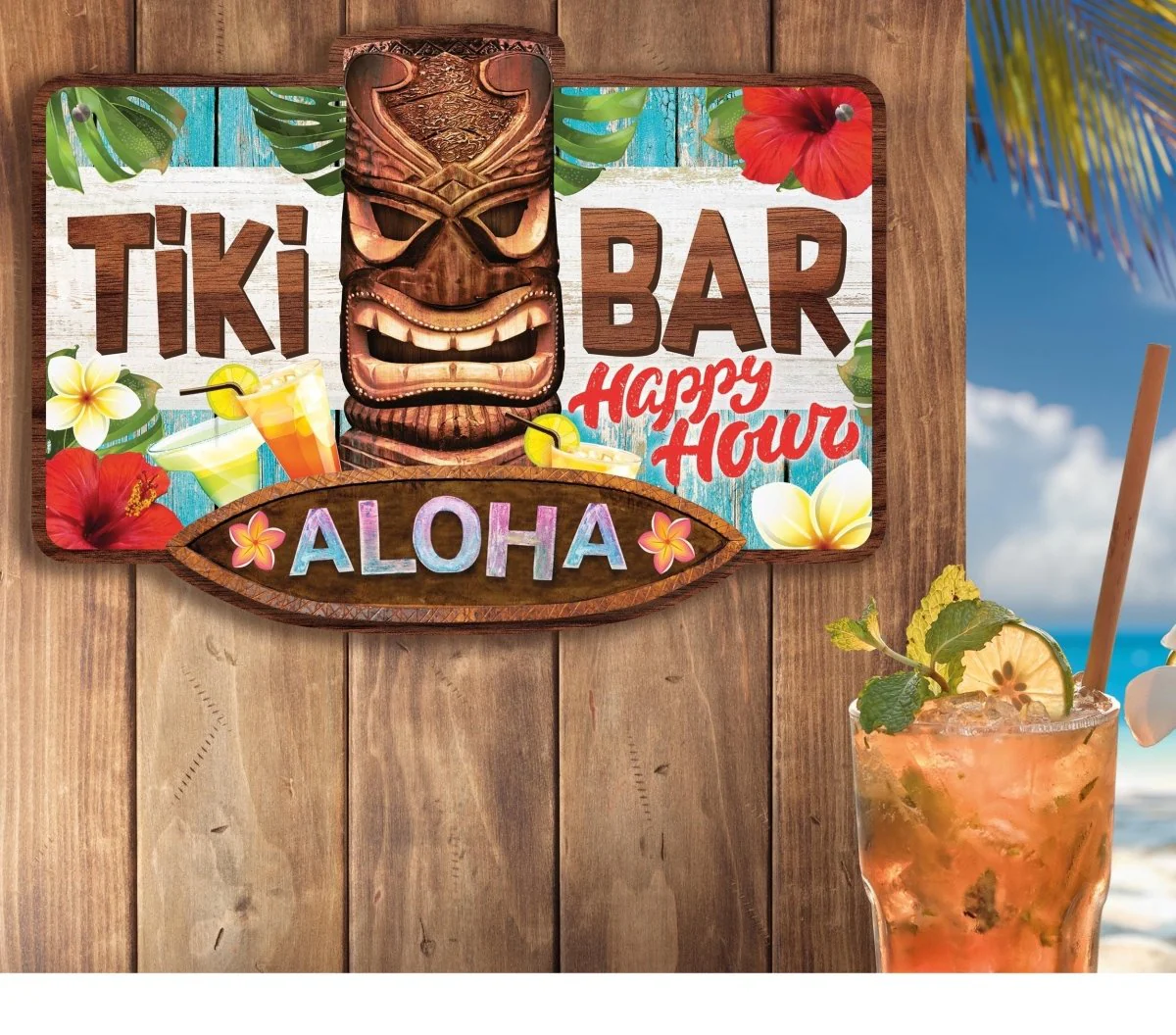 Hawaii Bord Tiki Bar 35cm - Image 2