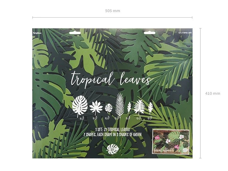 Hawaii Versiering Set Palmblad 21 delig - Image 4