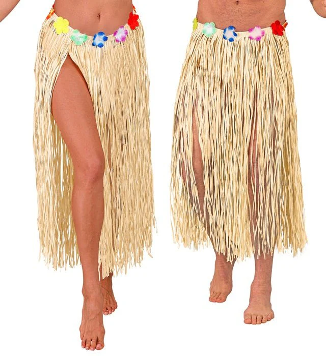 Hawaiirokje Naturel Met Bloemenriem 80cm - Image 4