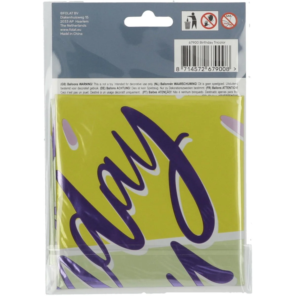 Helium Ballon Happy Birthday Leeg Gekleurd 45cm - Image 4
