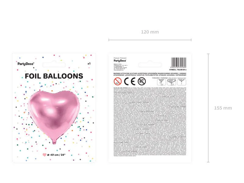 Helium Ballon Hart Lichtroze Leeg 61cm - Image 4