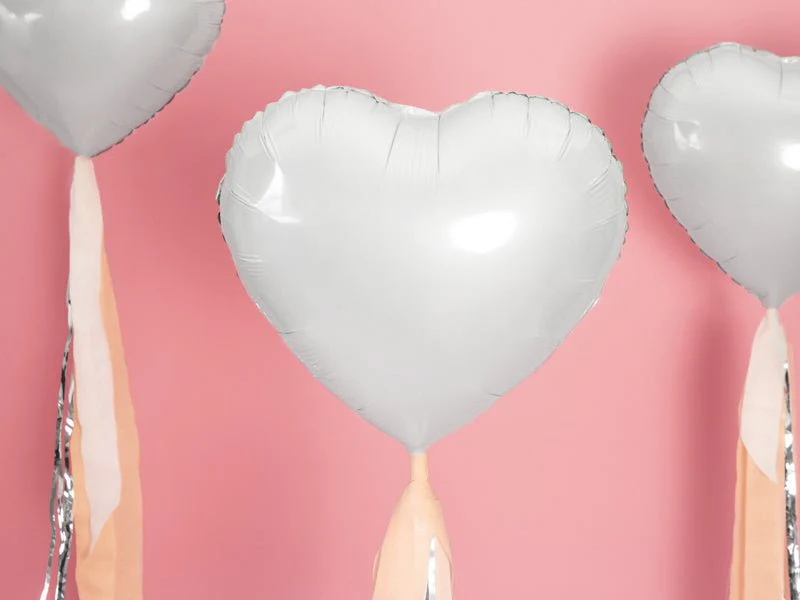 Helium Ballon Hart Wit Leeg 45cm - Image 3