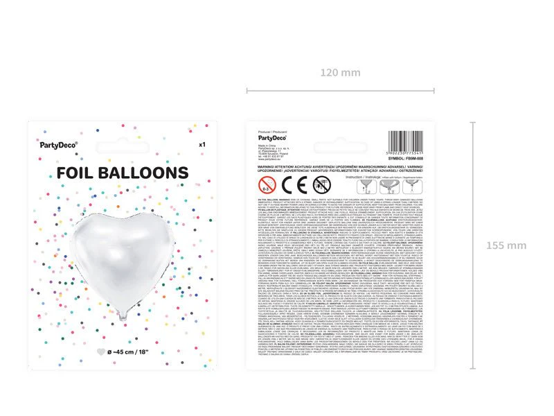 Helium Ballon Hart Wit Leeg 45cm - Image 5
