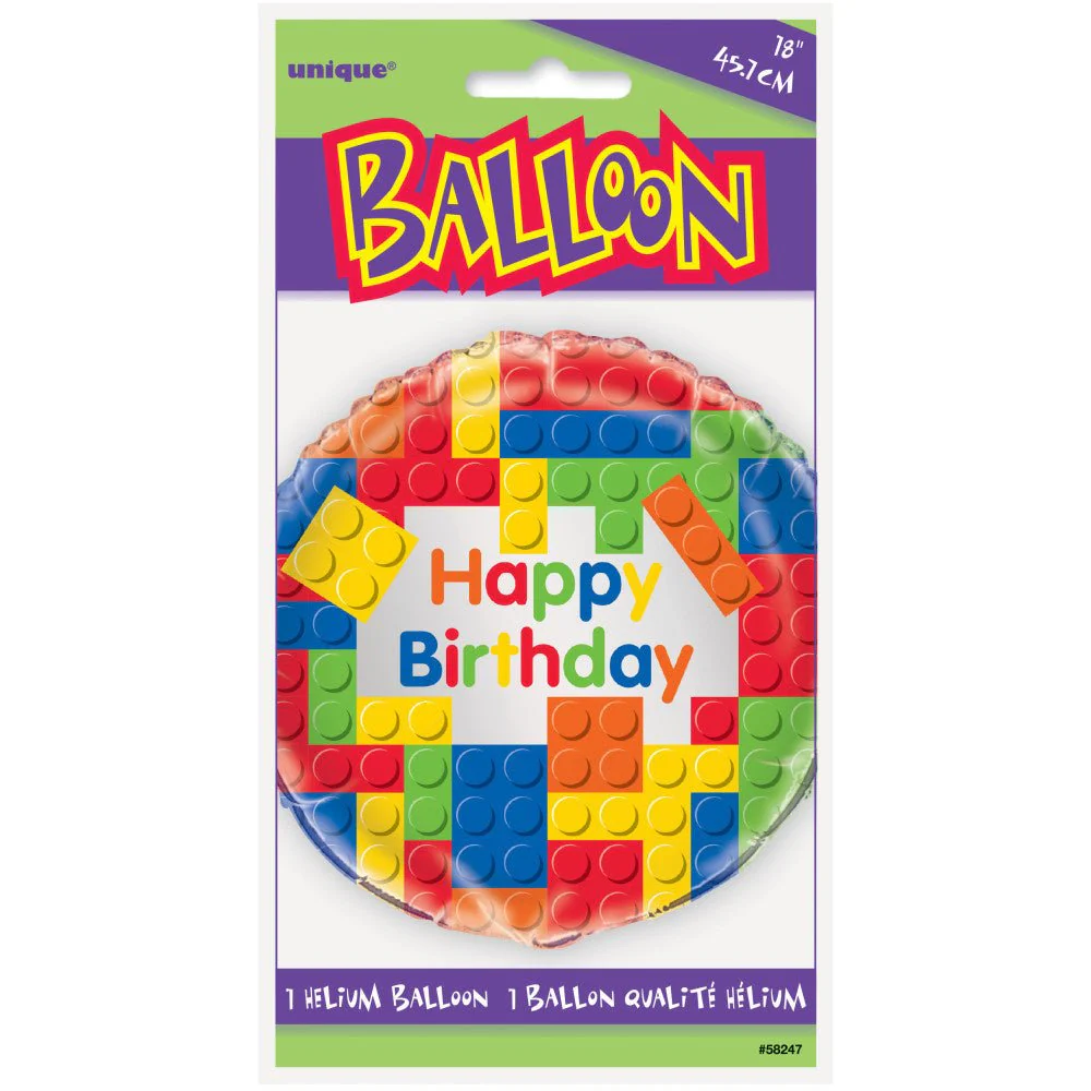 Helium Ballon Lego Happy Birthday 45cm leeg - Image 2