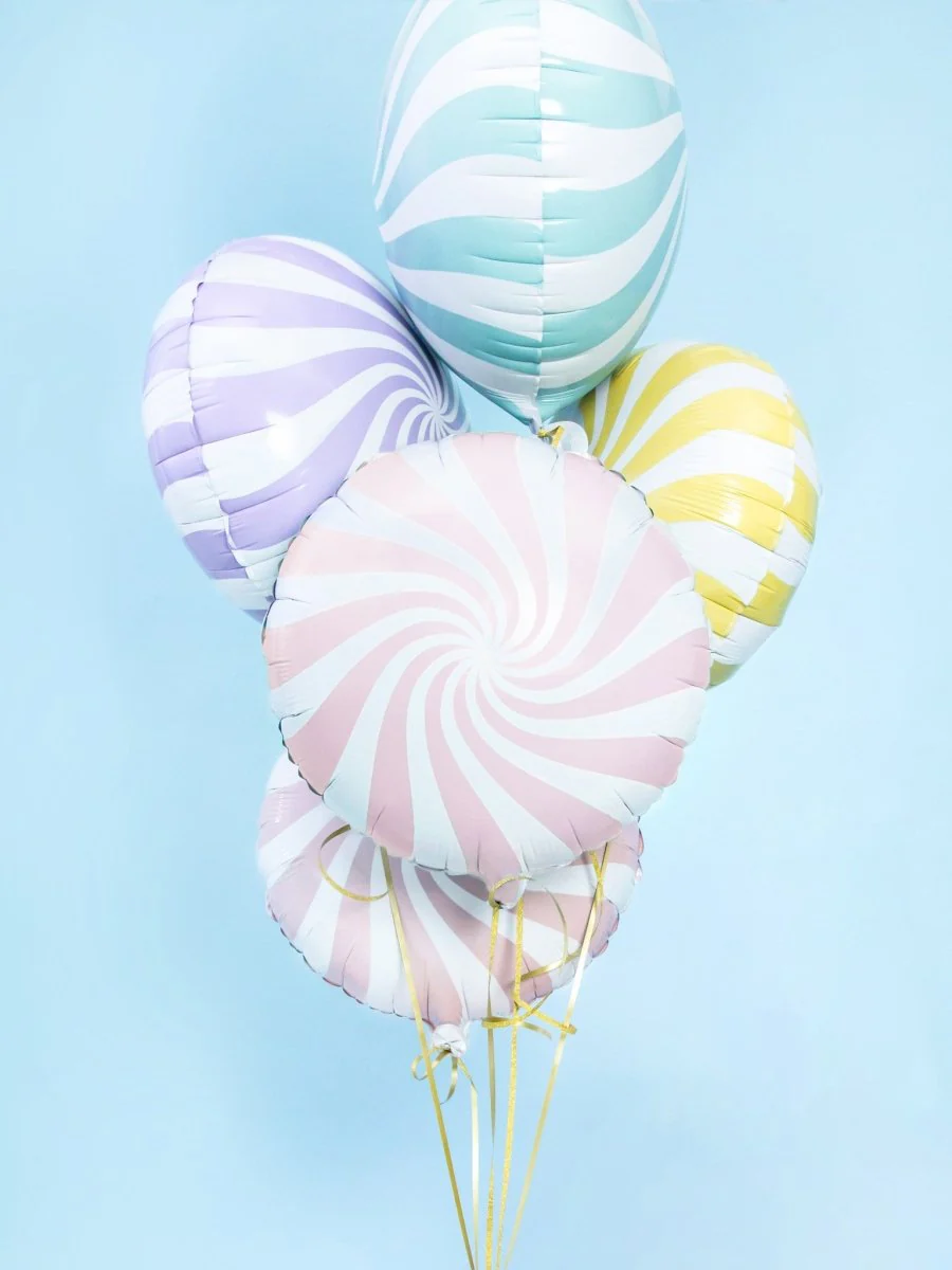 Helium Ballon Lichtroze Swirl 45cm leeg - Image 3