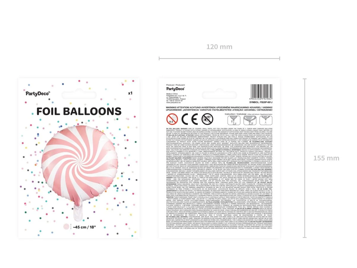 Helium Ballon Lichtroze Swirl 45cm leeg - Image 6