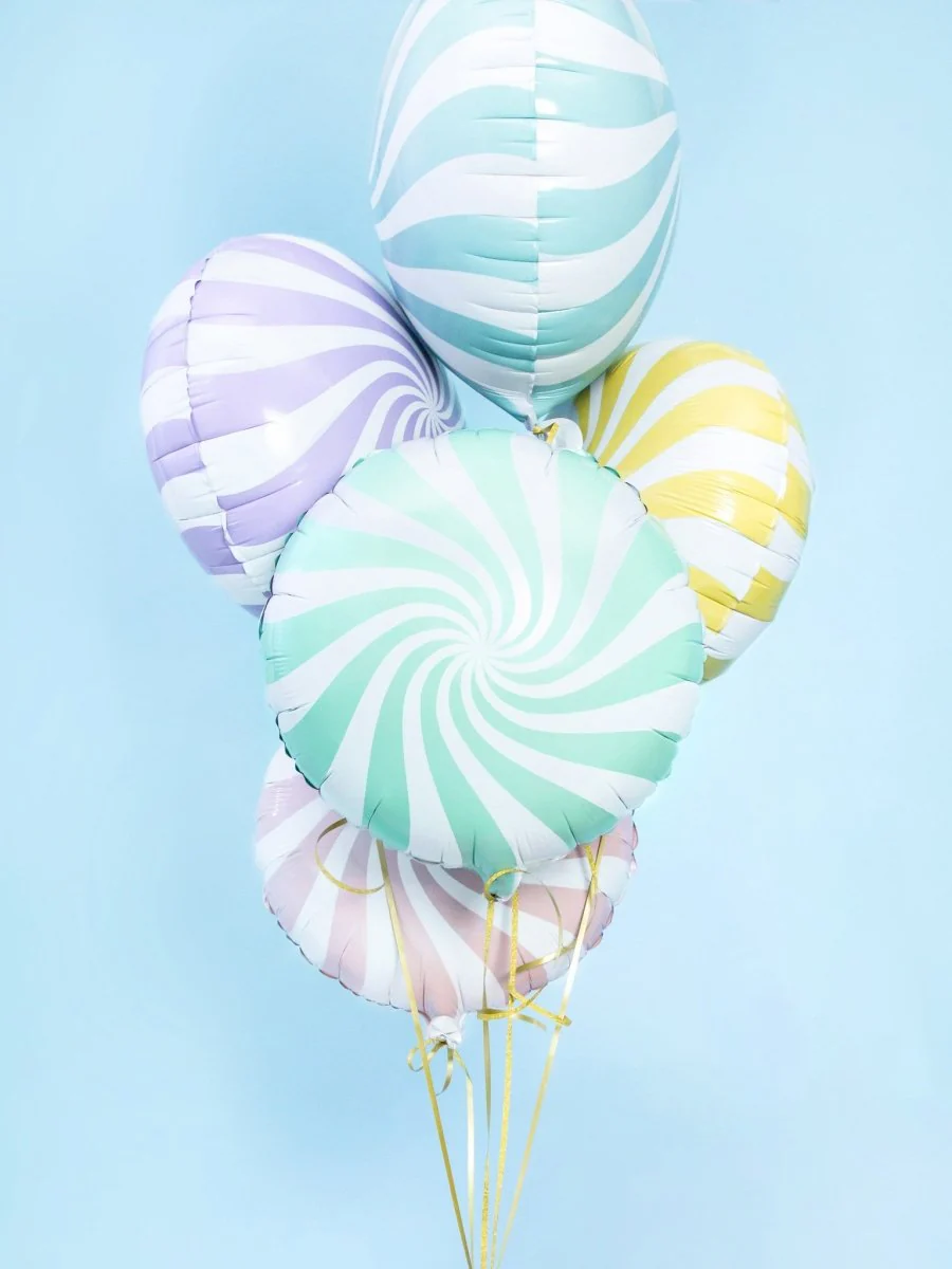 Helium Ballon Mintgroen Swirl 45cm leeg - Image 3