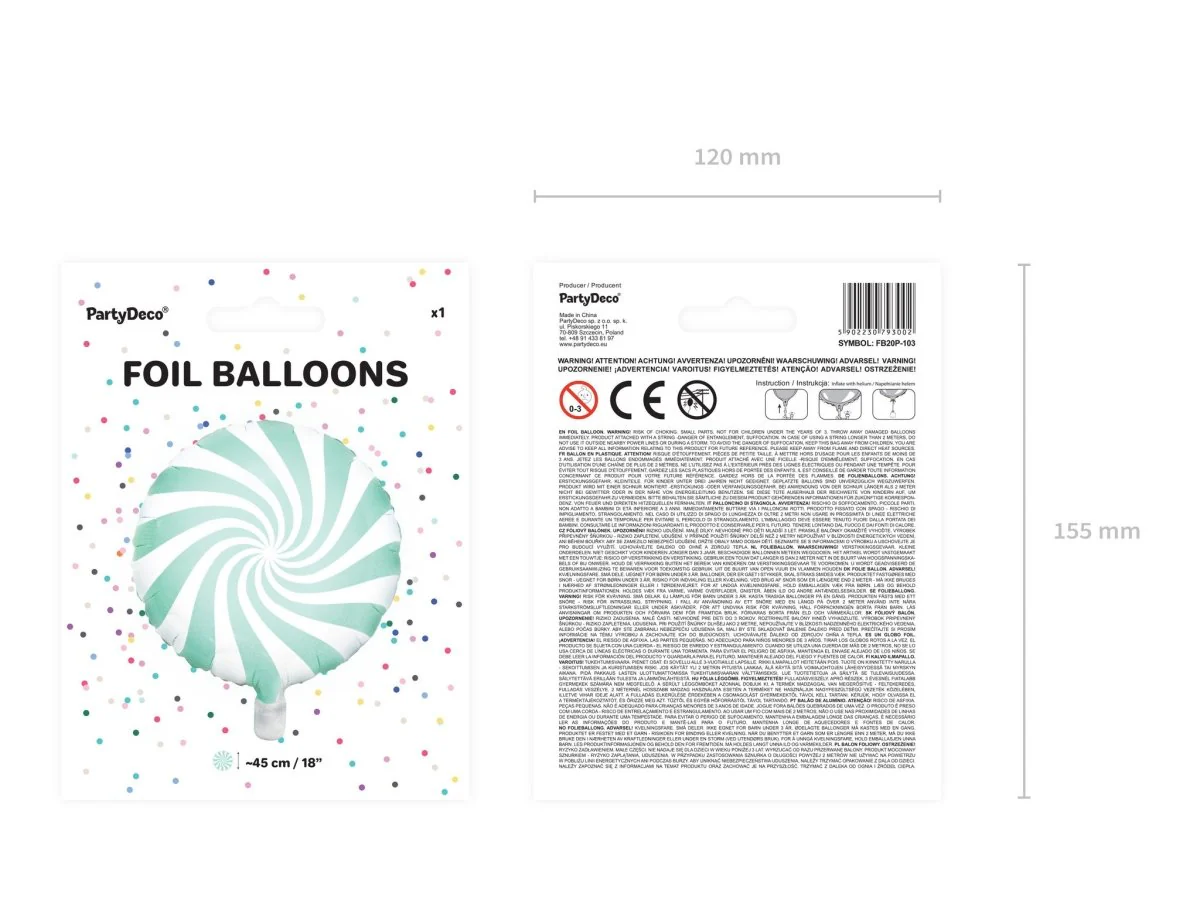 Helium Ballon Mintgroen Swirl 45cm leeg - Image 5