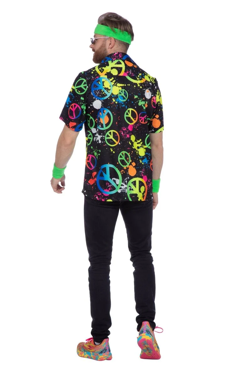 Hippie 60S Blouse Heren Neon - Image 3