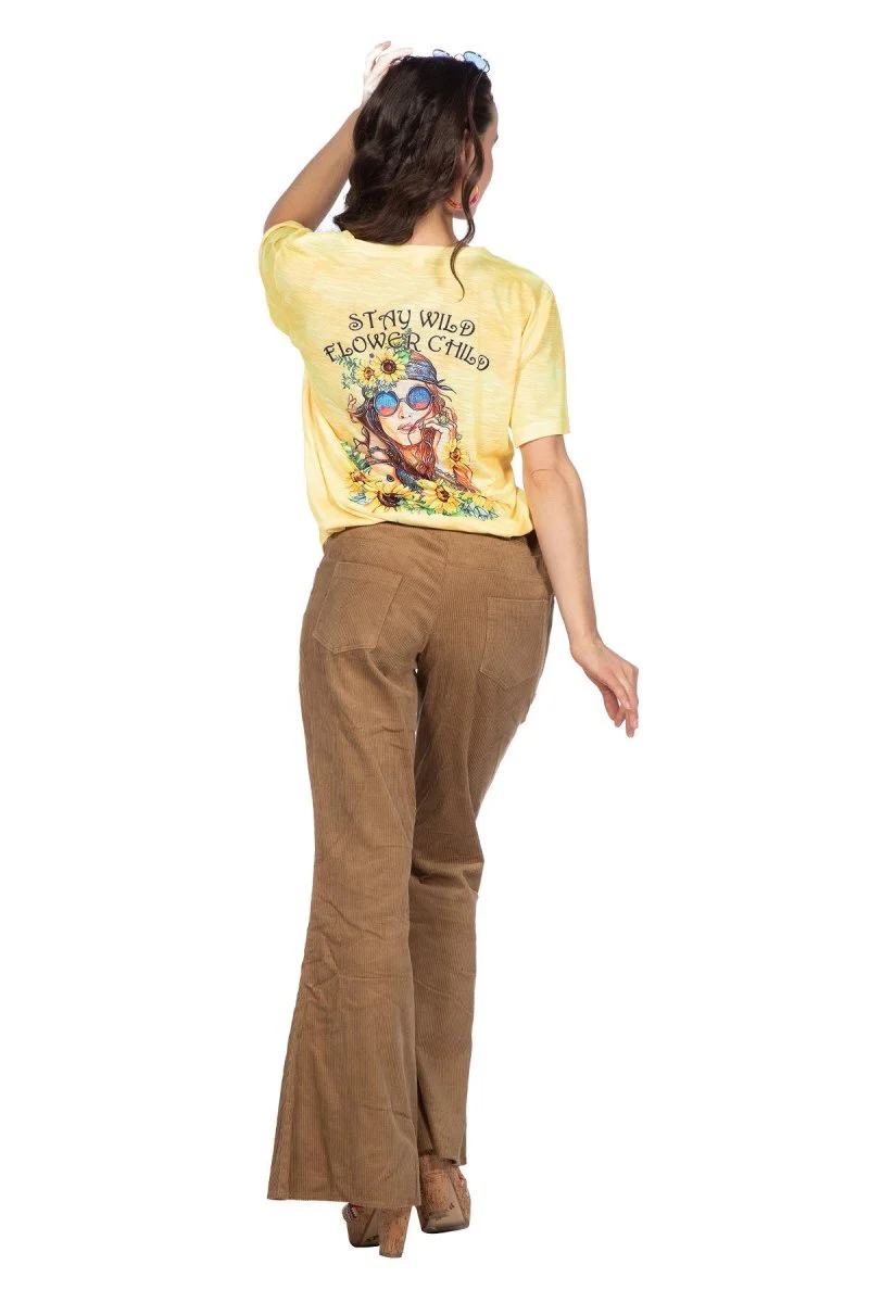 Hippie 60S Broek Bruin Dames - Image 3