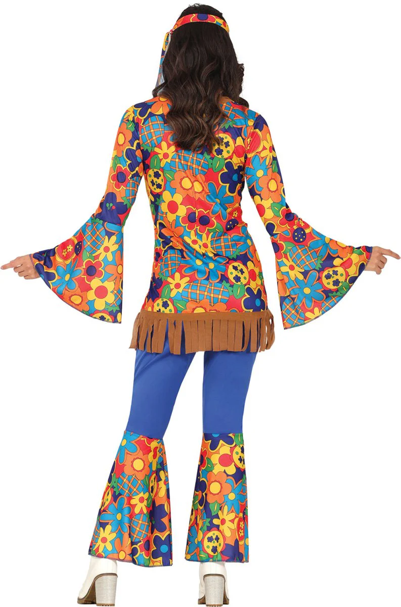 Hippie 60S Kostuum Dames Bloemen 3 delig - Image 2