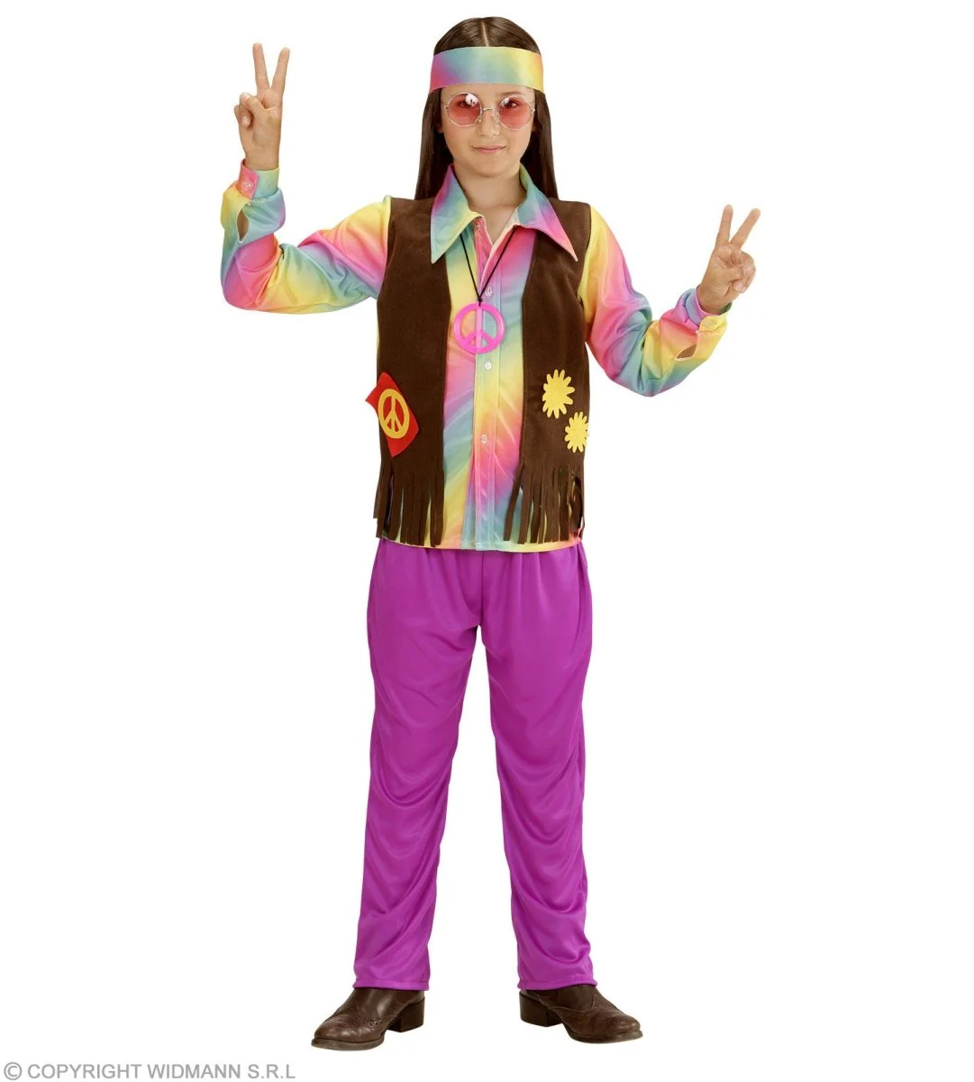 Hippie 60S Kostuum Jongen 4 delig