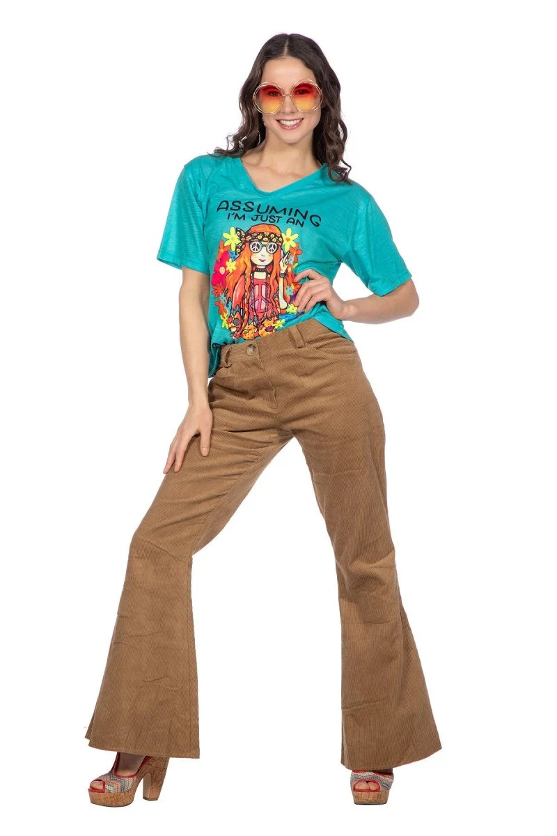Hippie 60S Shirt Blauw Dames