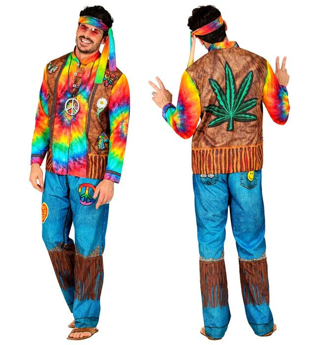 Hippie kostuum gekleurd Uni - Image 3
