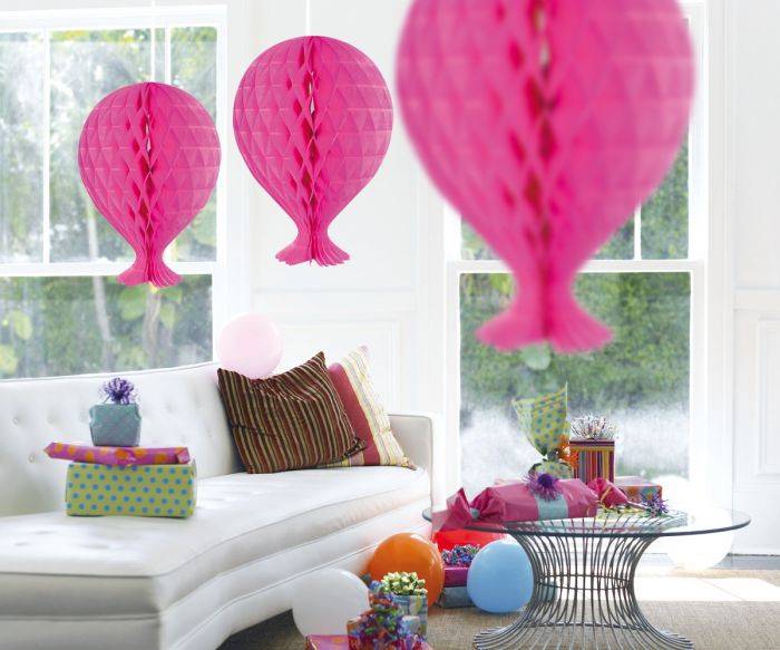Honeycomb Ballon Fuchsia 37cm - Image 2