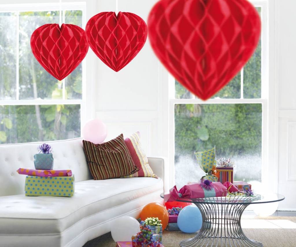 Honeycomb Rood Hart 30cm - Image 2