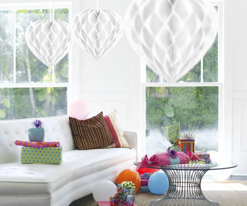 Honeycomb Wit Hart 30cm - Image 3