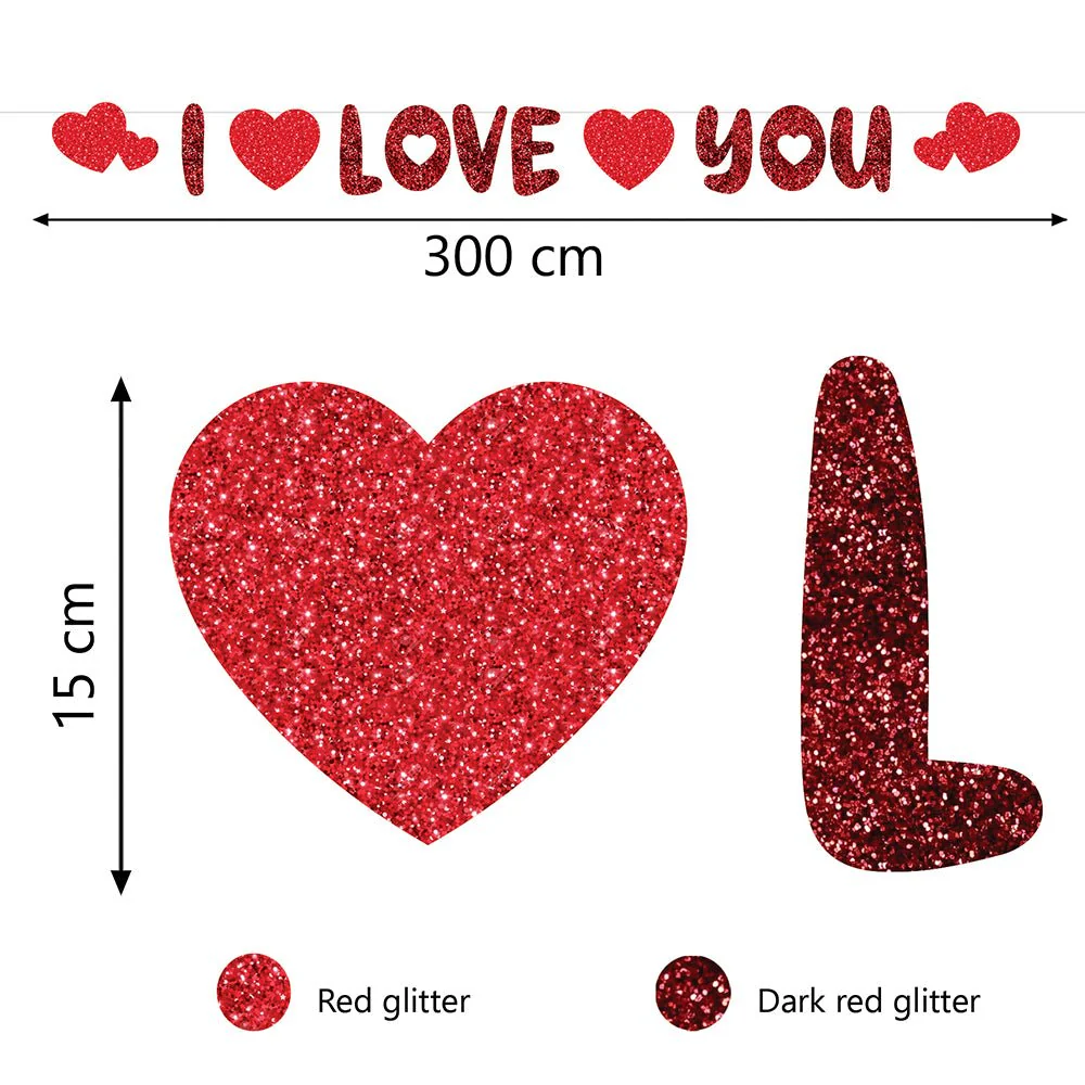 I Love You Letterslinger Rood 3m - Image 4