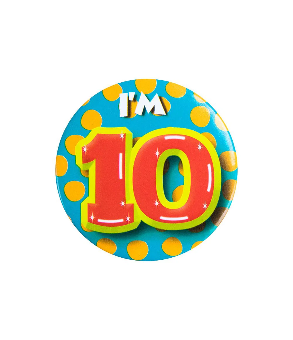I'm 10 Button 10 Jaar 5,5cm
