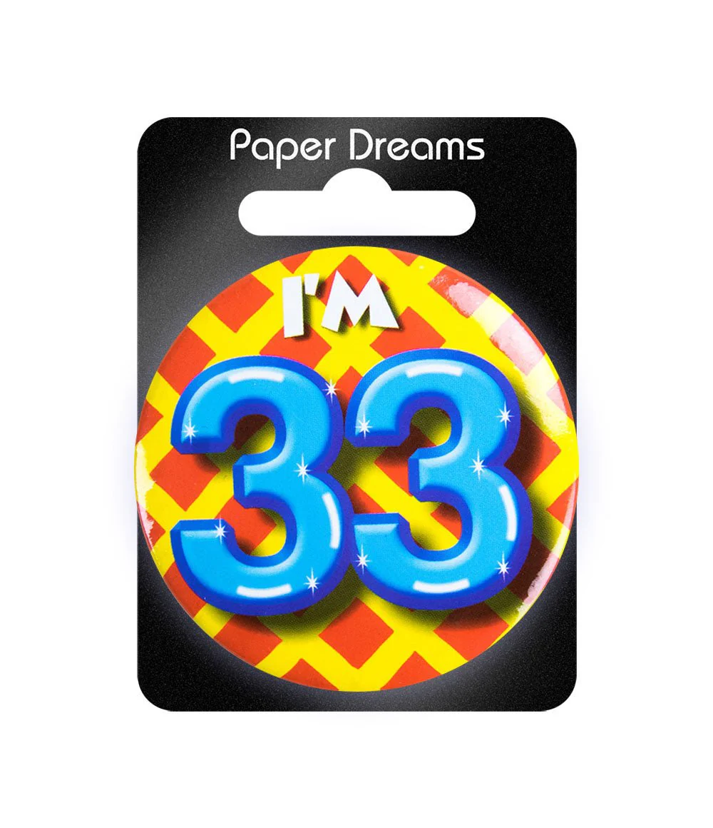 I'm 33 Button 33 Jaar 5,5cm - Image 2
