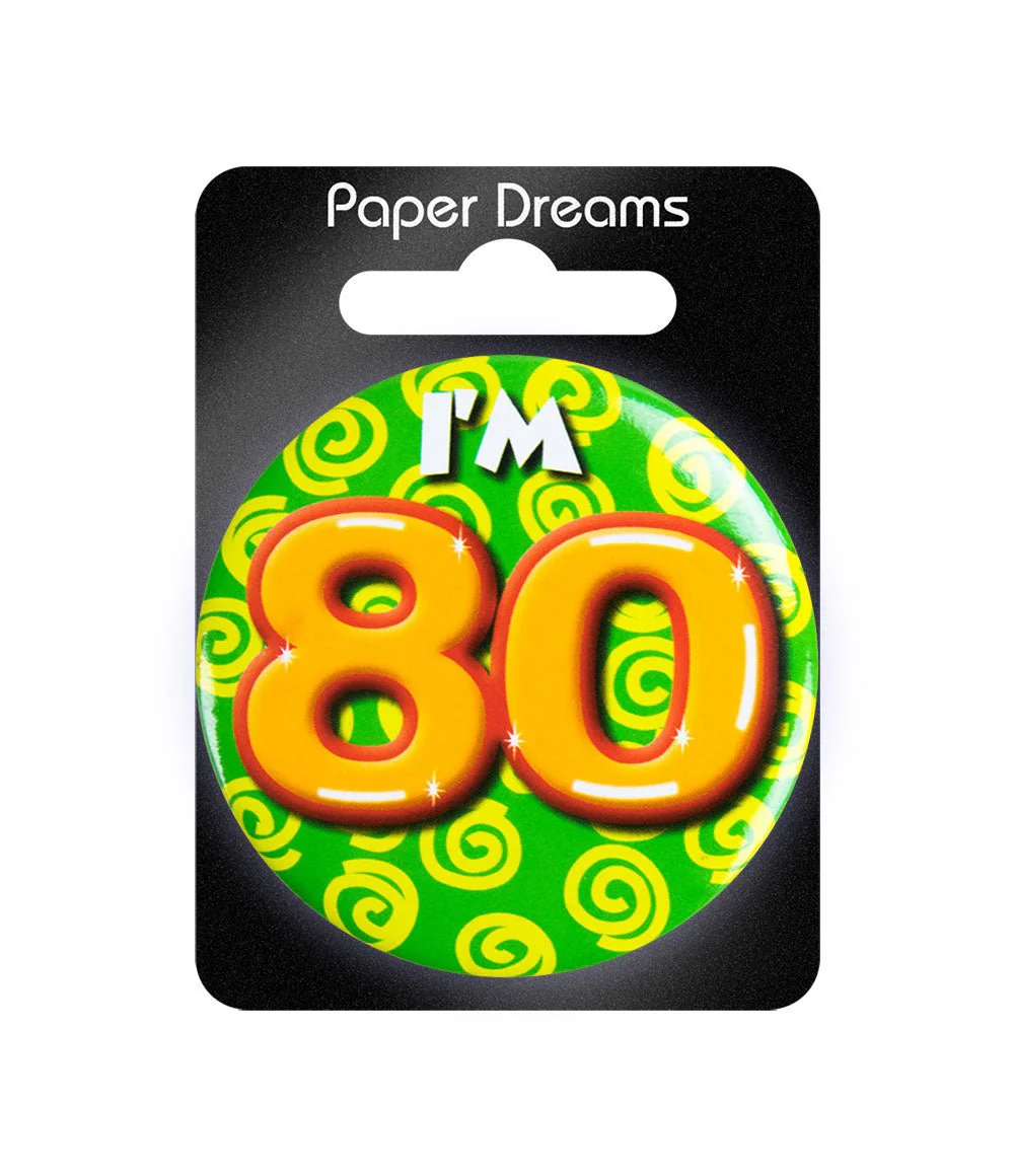I'm 80 Button 80 Jaar 5,5cm - Image 2