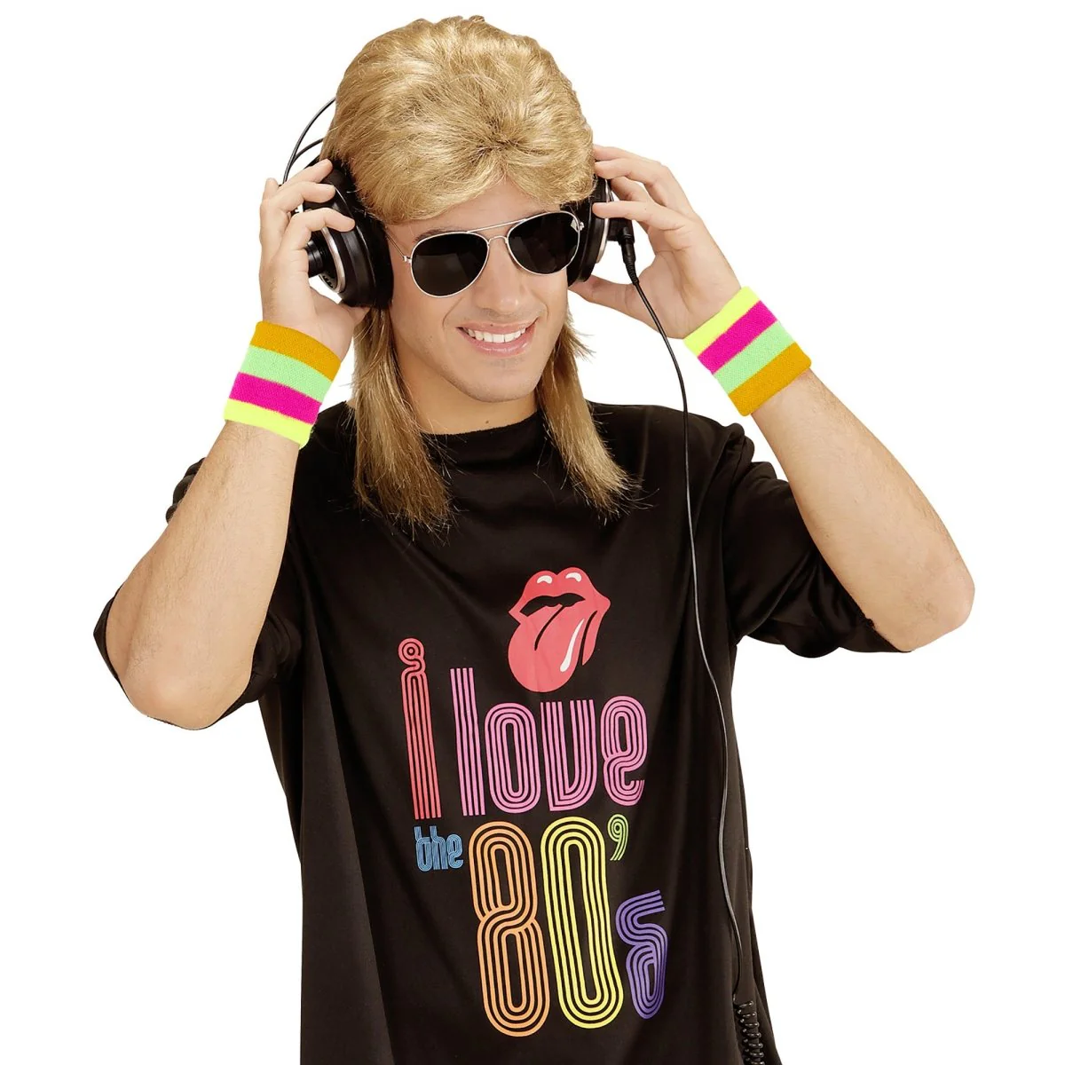 Jaren 80 Pruik Aso Blond Met Bril - Image 2