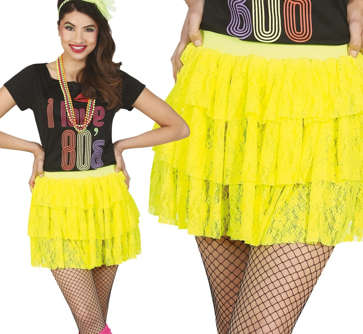 Jaren '80 Rok Neon Geel - Image 4