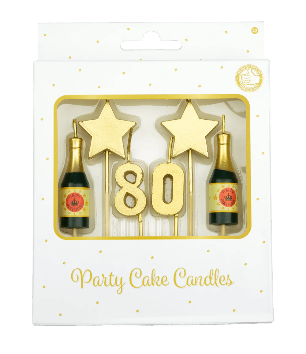 Kaarsjes 80 Jaar Champagne 17,5cm - Image 3