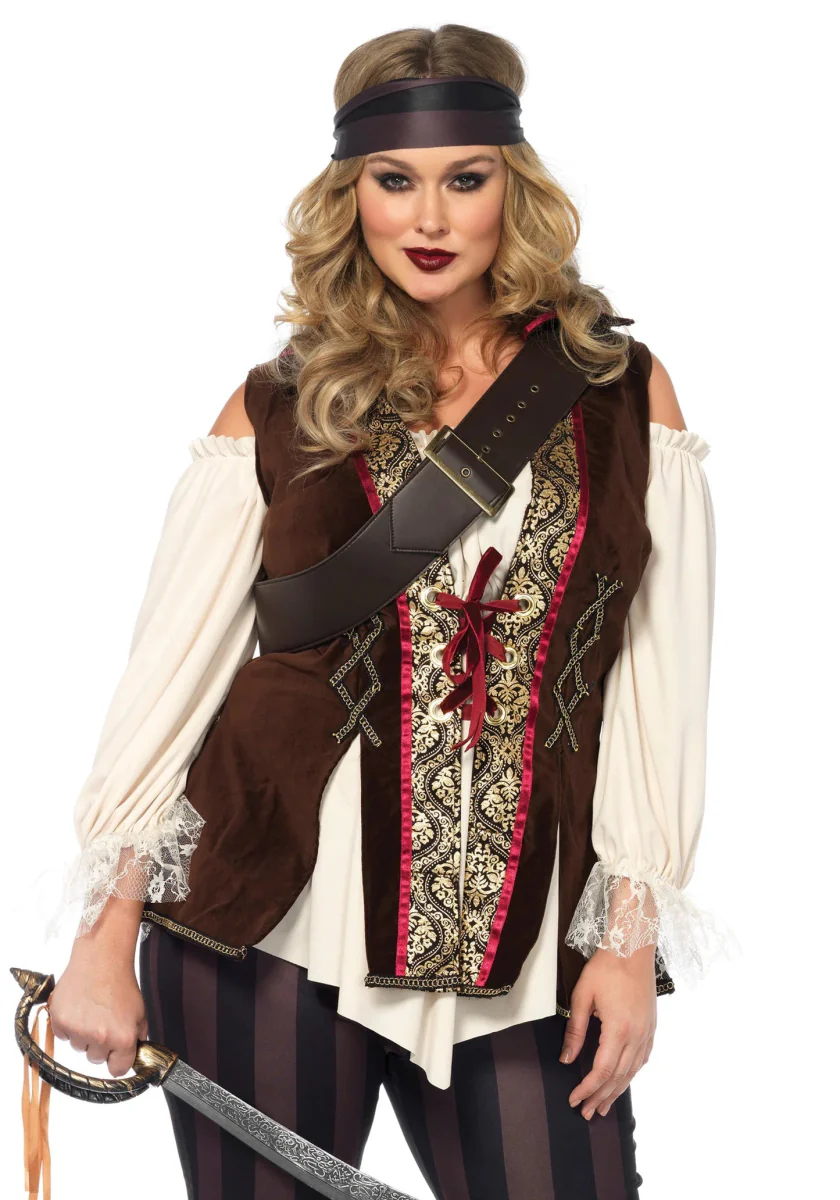 Kapitein Kostuum Dames Plus Size Leg Avenue - Image 2