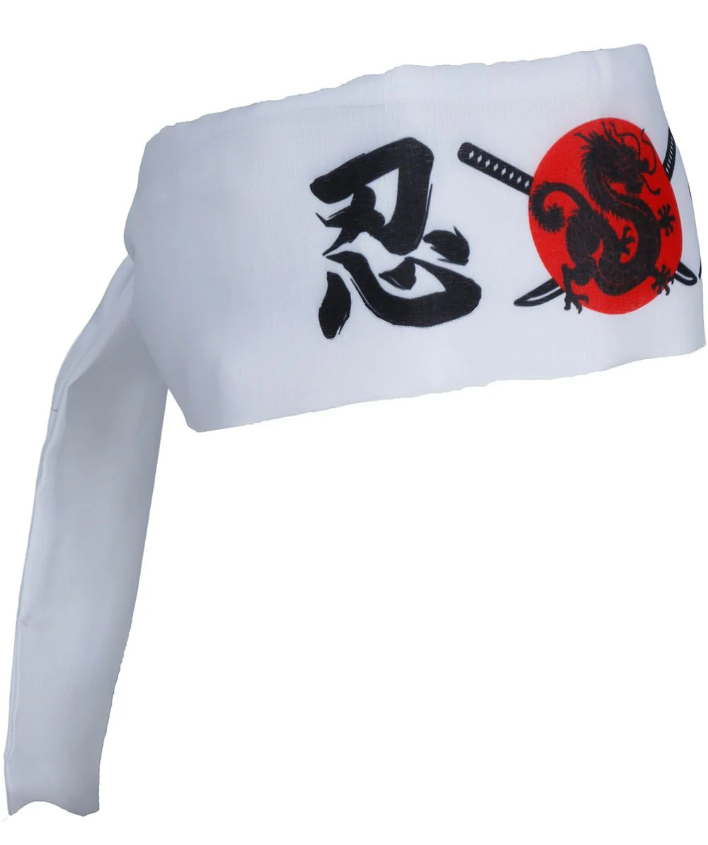 Karate Hoofdband Wit Rood - Image 4