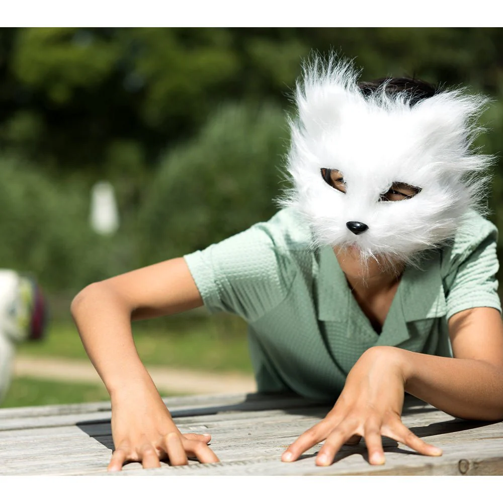 Kat Oogmasker Wit Pluchen - Image 4
