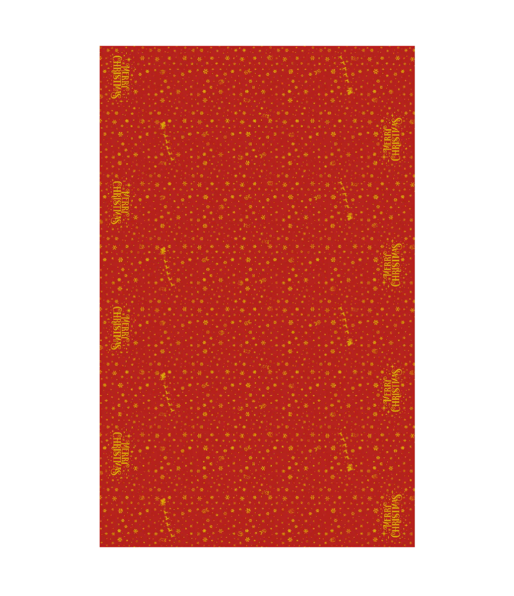 Kerst Tafelkleed Rood Goud Merry Christmas 2,74m - Image 2