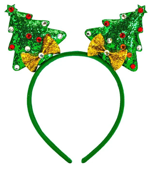 Kerstboom Haarband Groen Glitter - Image 6