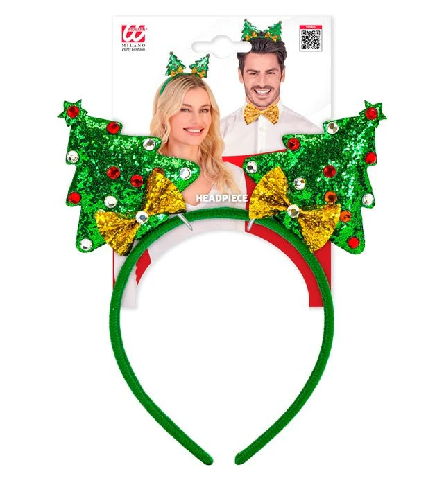 Kerstboom Haarband Groen Glitter - Image 9