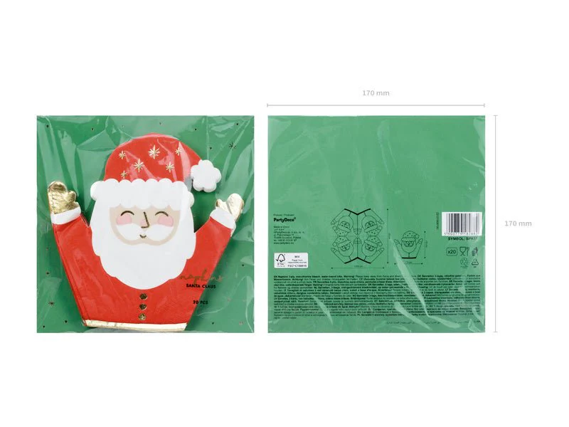 Kerstman Servetten 16cm 20st - Image 5