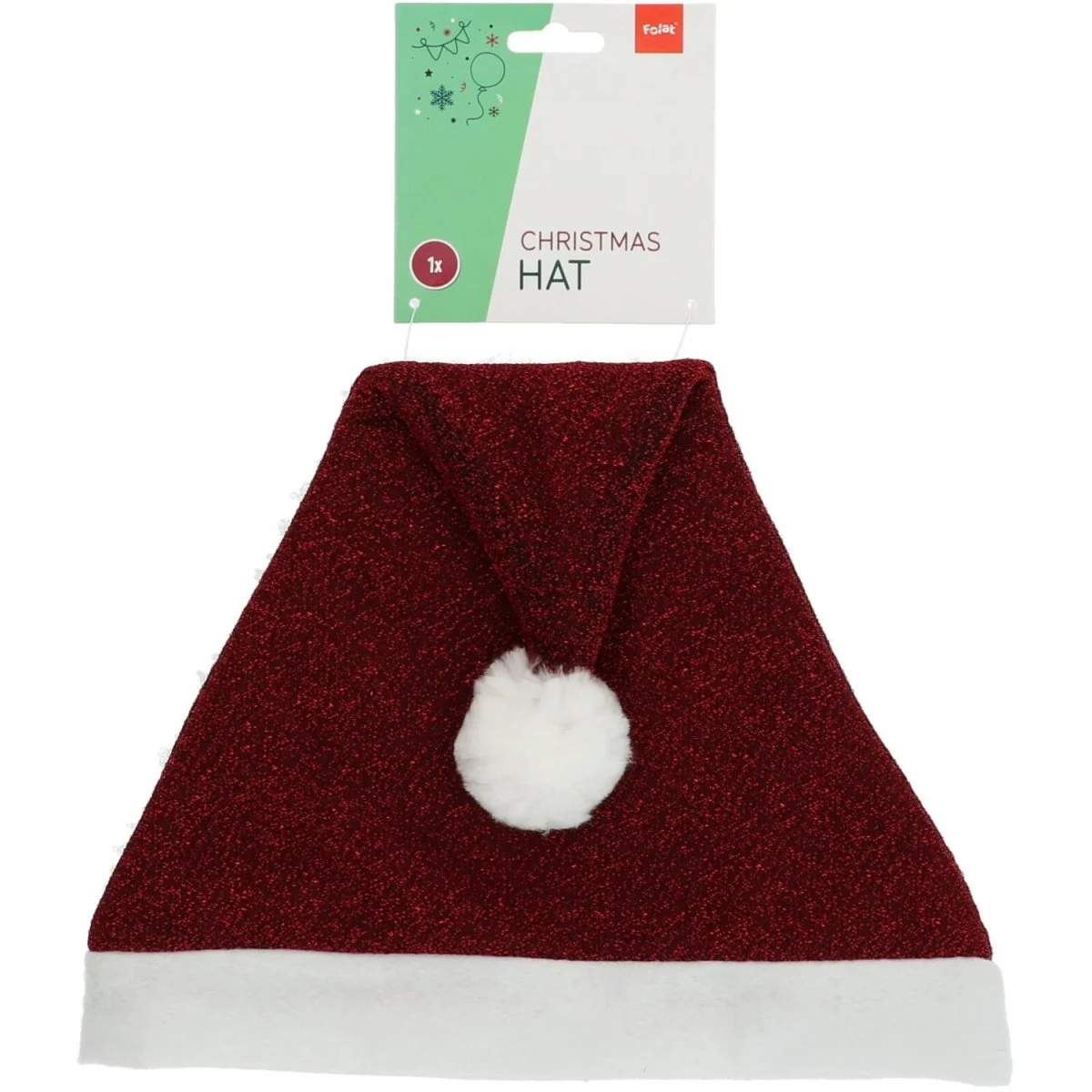 Kerstmuts Rood Glitter 58cm - Image 2