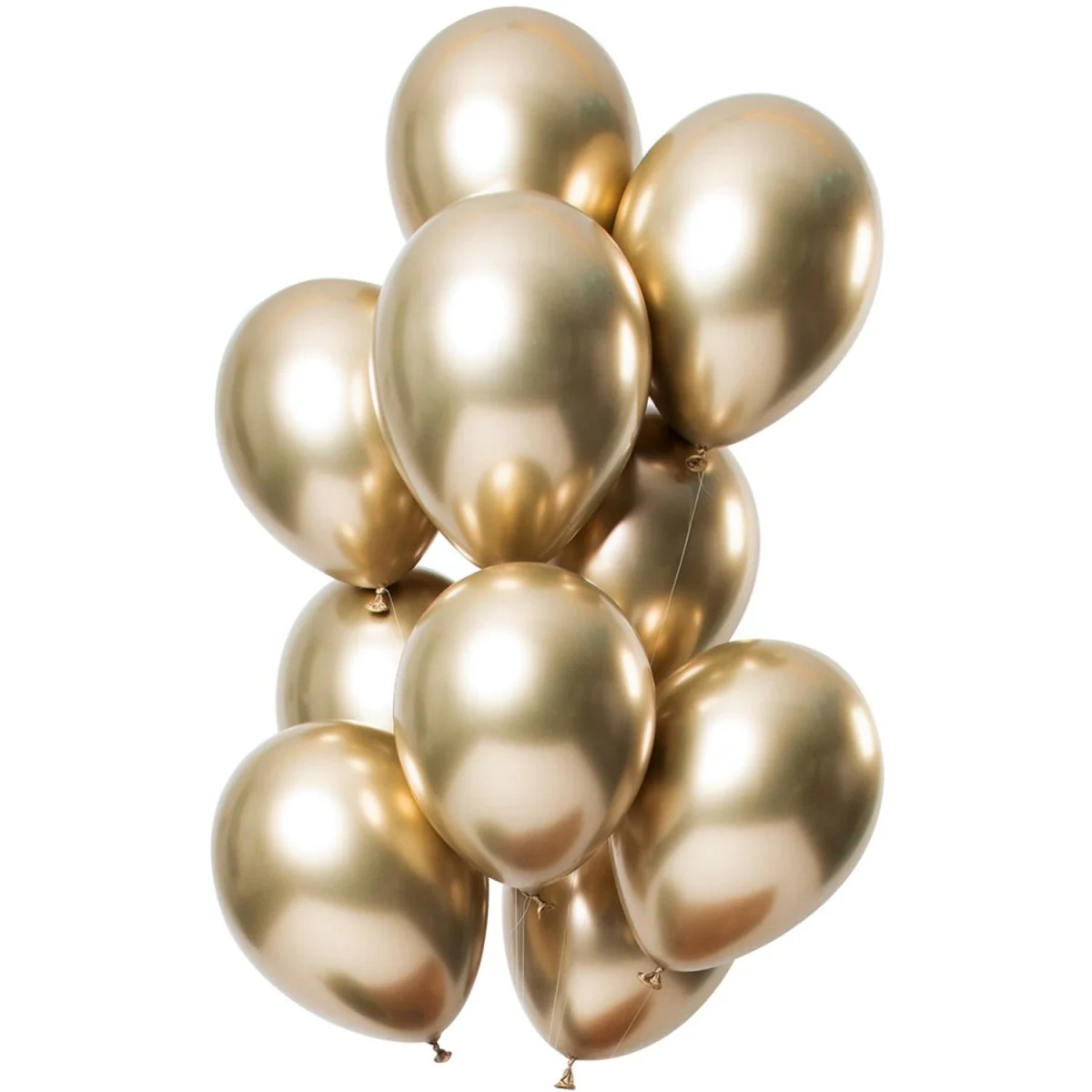 Latexballonnen Mirror Effect Goud 33 cm - 12 stuks