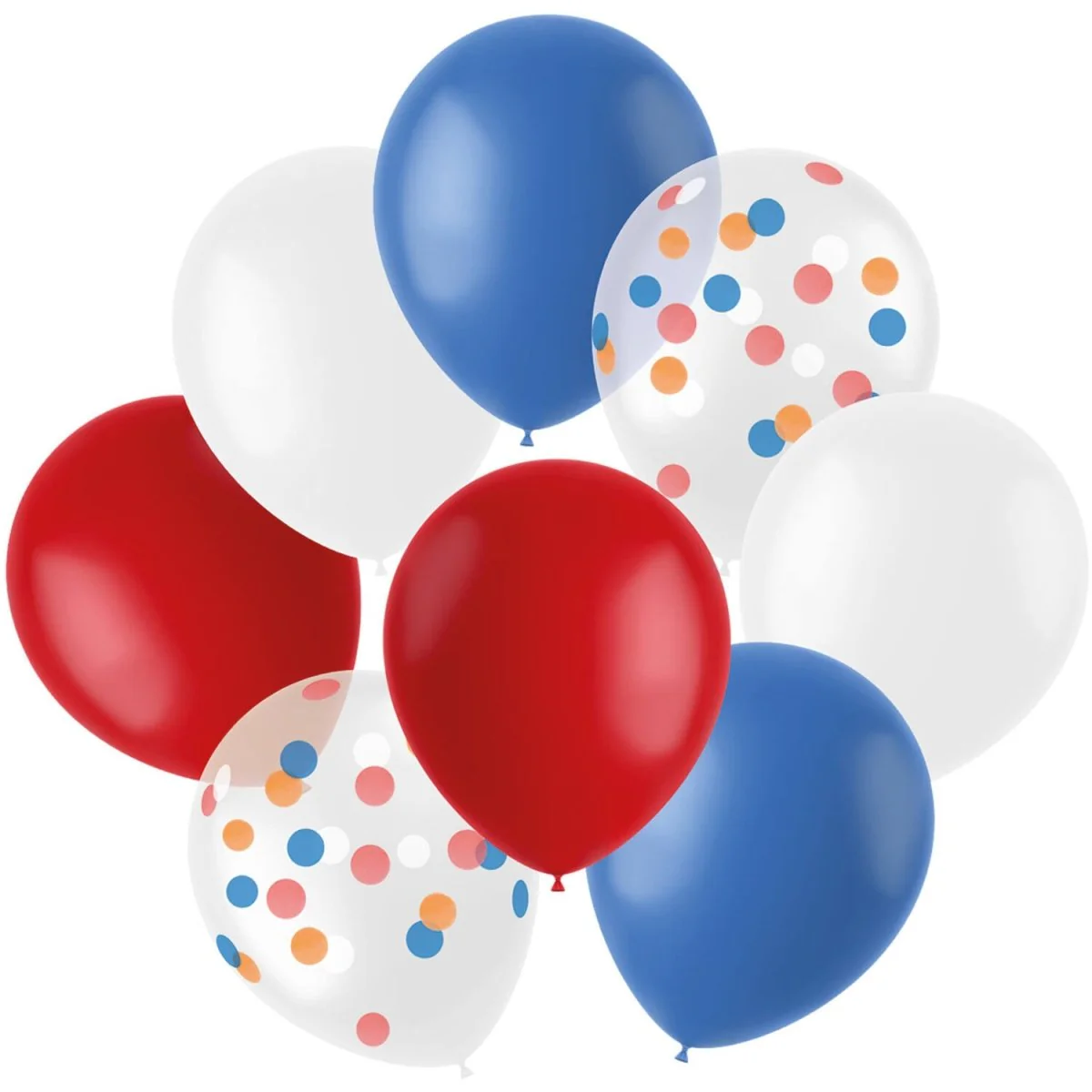 Latexballonnen - RoodWitBlauw - 30 cm - 8 stuks