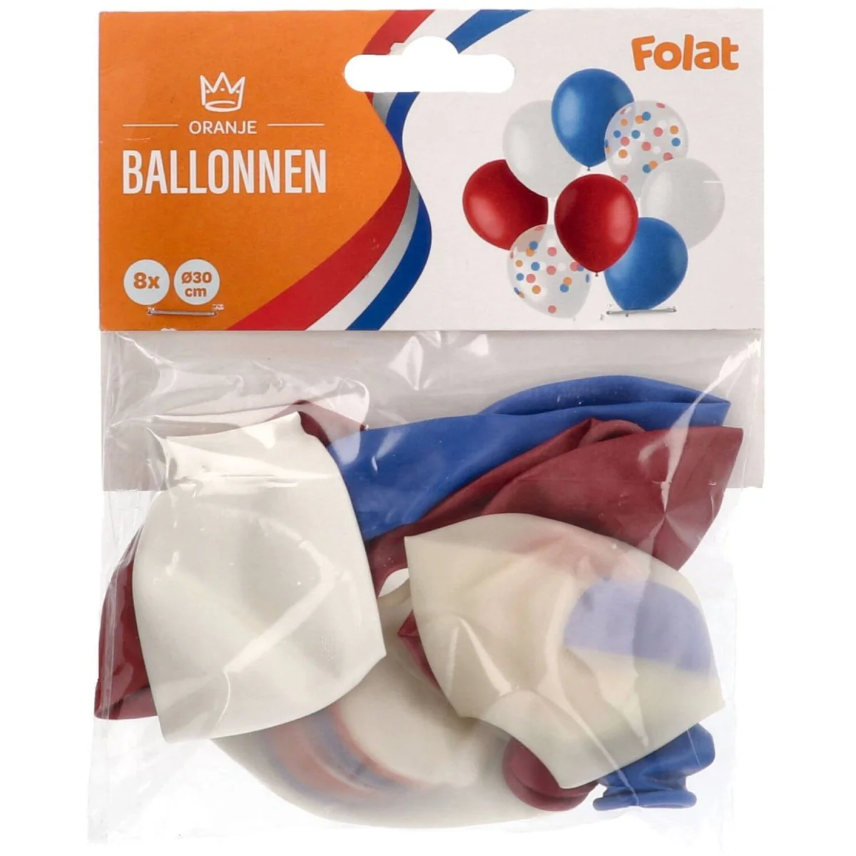Latexballonnen - RoodWitBlauw - 30 cm - 8 stuks - Image 2