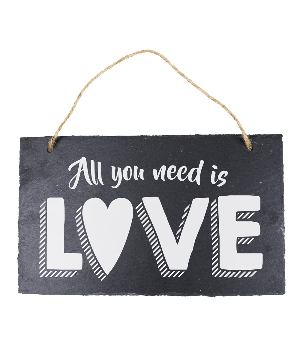 Leisteen Bordje All You Need Is Love 25cm