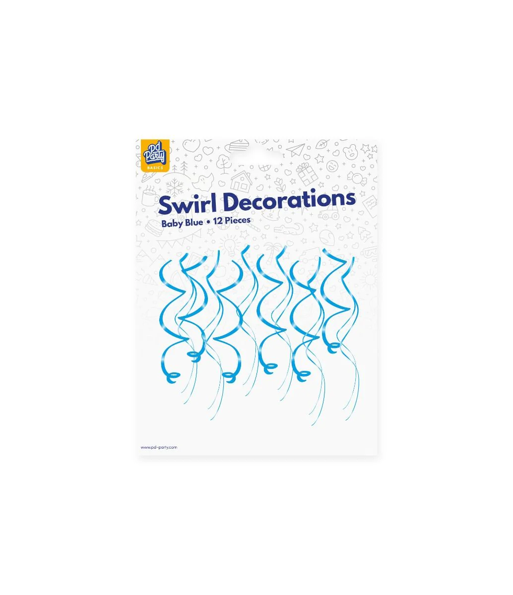Lichtblauwe Hangdecoratie Swirls 12st - Image 2