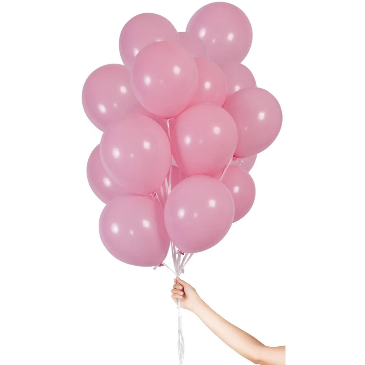 Lichtroze Ballonnen met Lint 23cm - 30 stuks