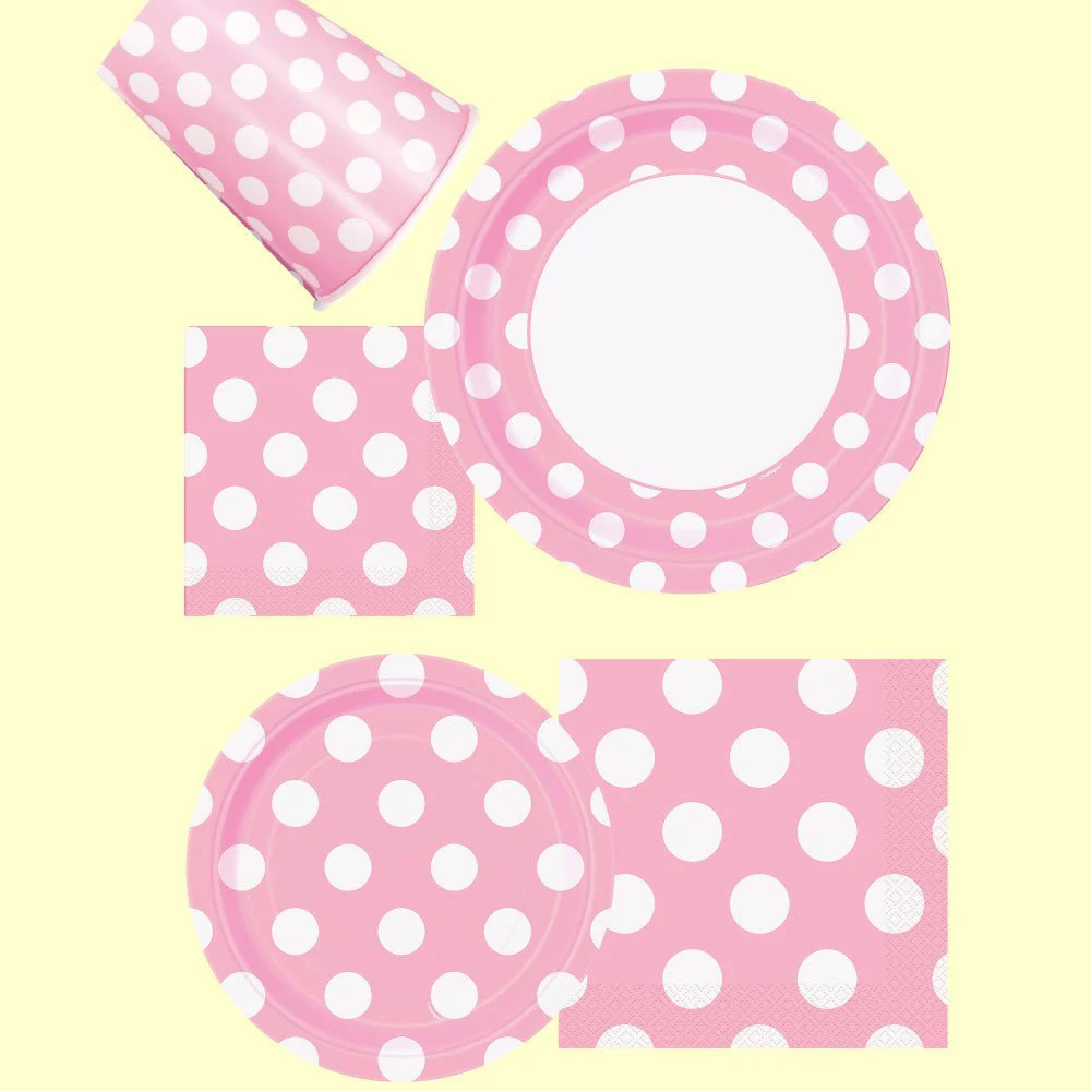 Lichtroze Popcorn Bakjes Witte Stippen 13,7cm 8st - Image 3