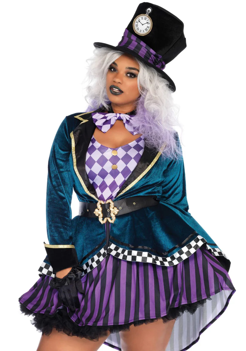 Mad Hatter Kostuum Paars Groen Dames Leg Avenue - Image 3