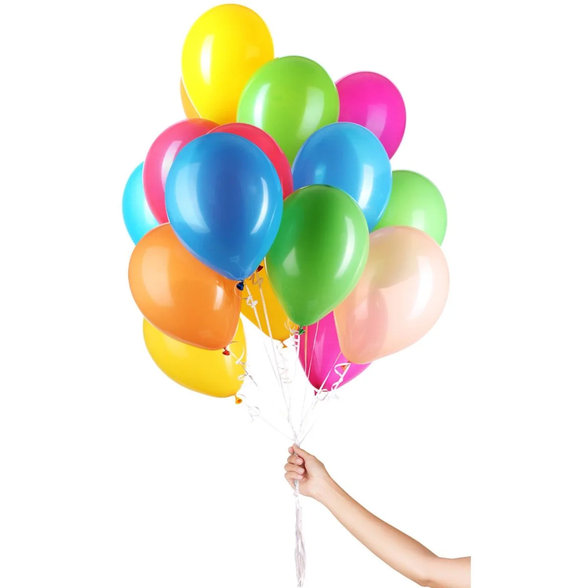 Meerkleurige Ballonnen met Lint 23cm - 30 stuks