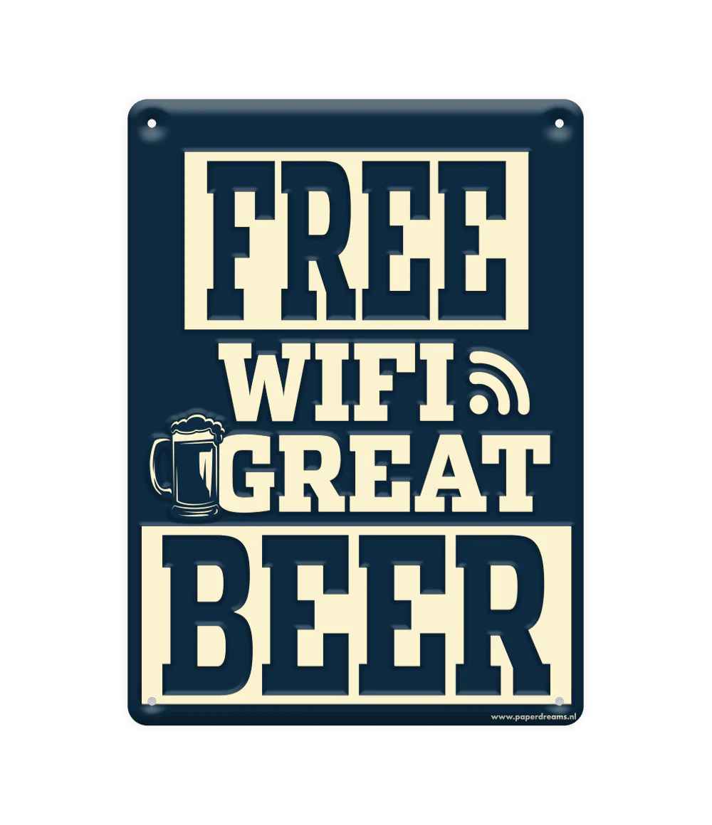 Metalen Bord Free Wifi