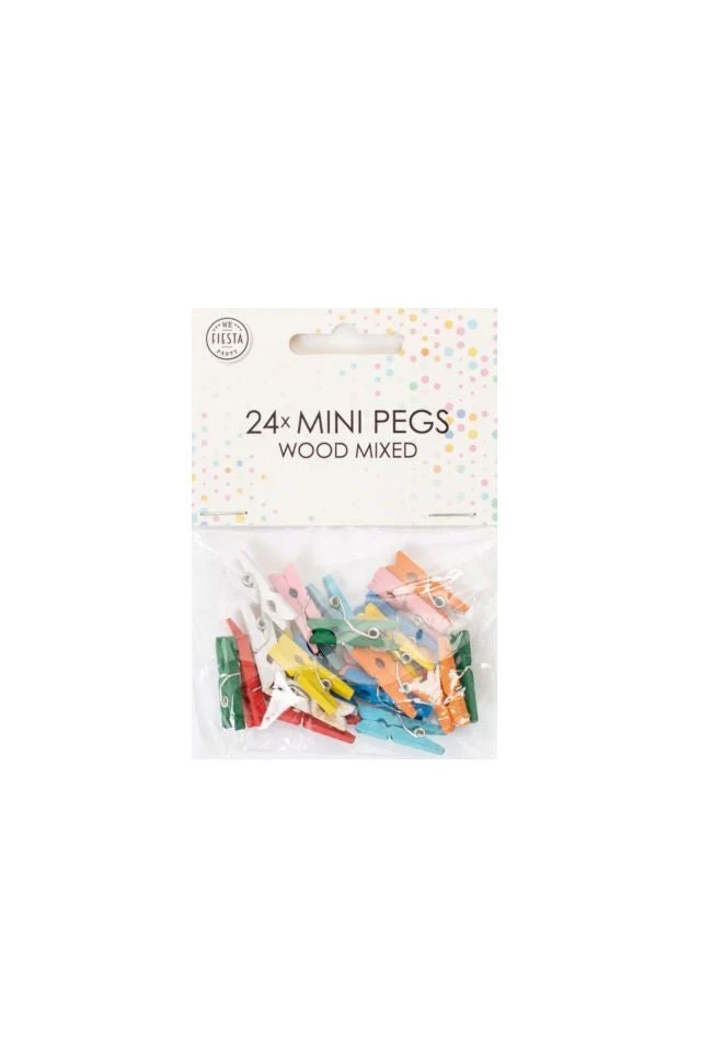Mini Knijpers Hout Gemixt 24st - Image 2