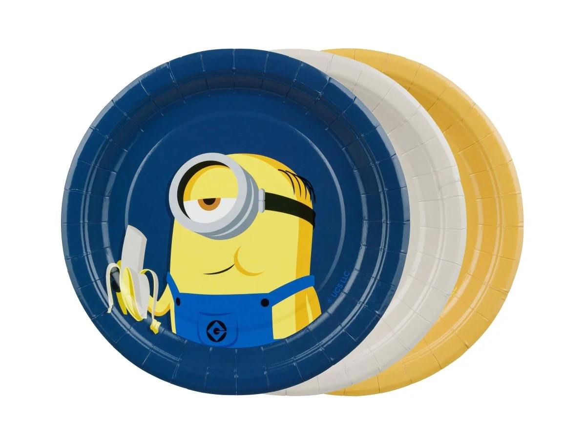 Minions Borden Blauw Geel Wit 18cm 6st
