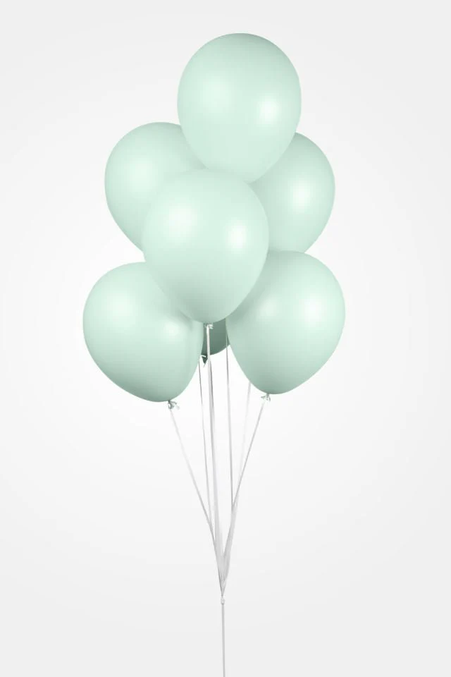 Mintgroene Ballonnen Pastel Macaron 30cm 50st - Image 2