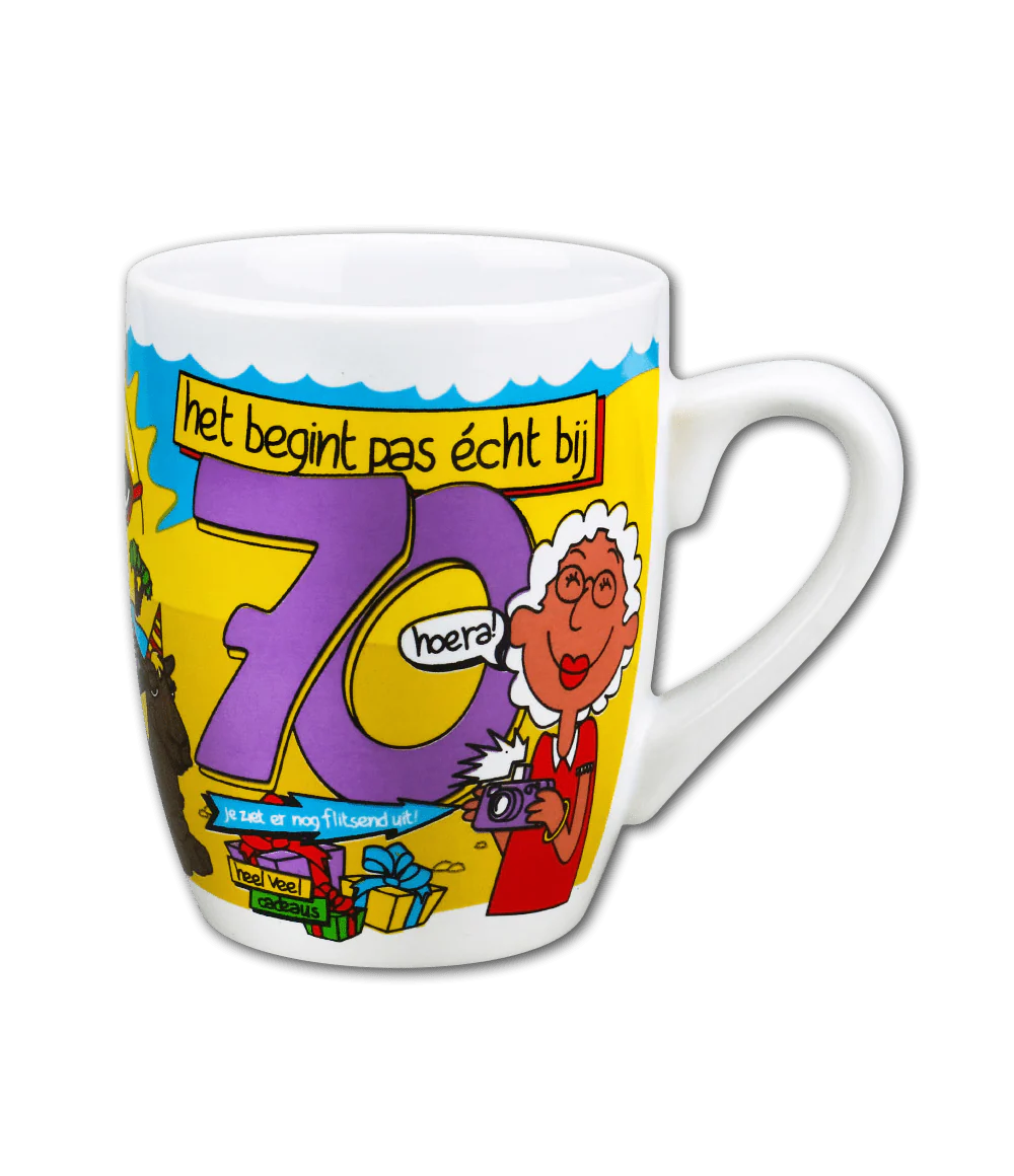 Mok 70 Jaar 12cm